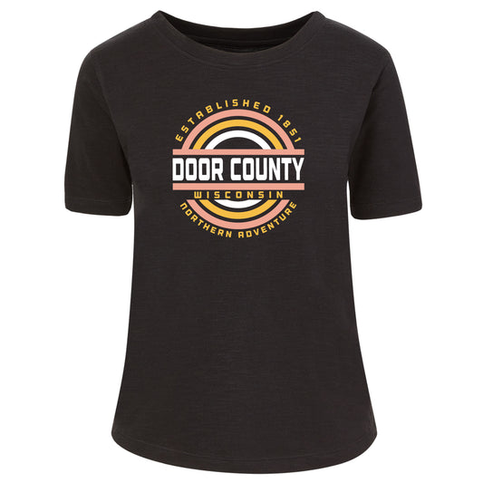 Door County Wisconsin Northern Adventure Black Women's T-shirt