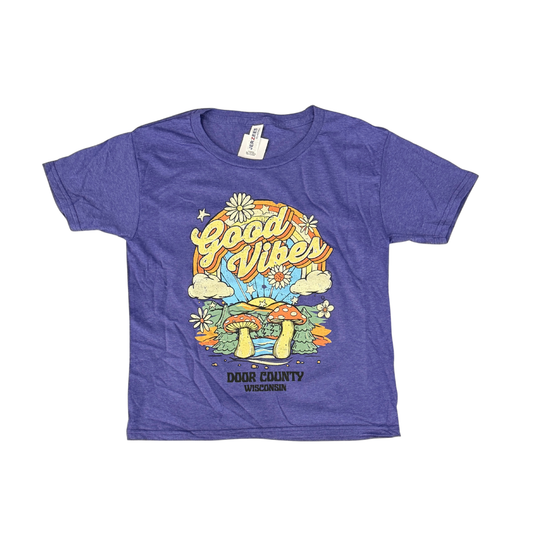 Good Vibes Heather Purple Youth Tee
