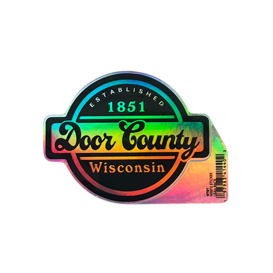 Holographic Sticker Door County Established 1851