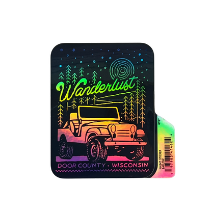 Holographic Sticker Door County Wanderlust