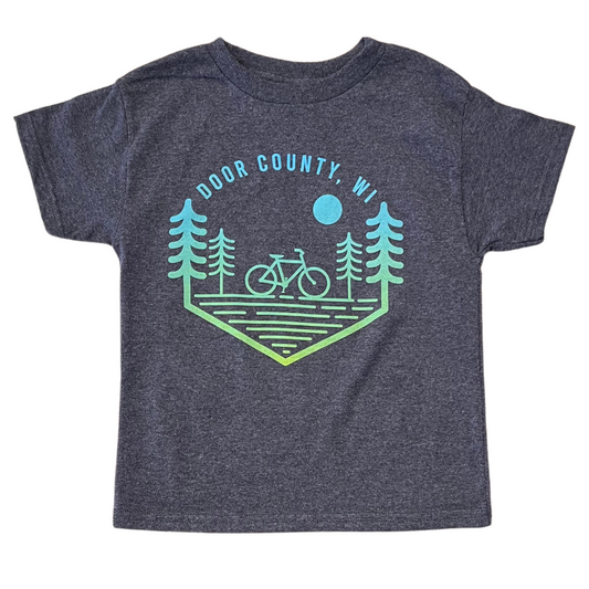Mountain Bike Blend Door County Charcoal Youth T-shirt