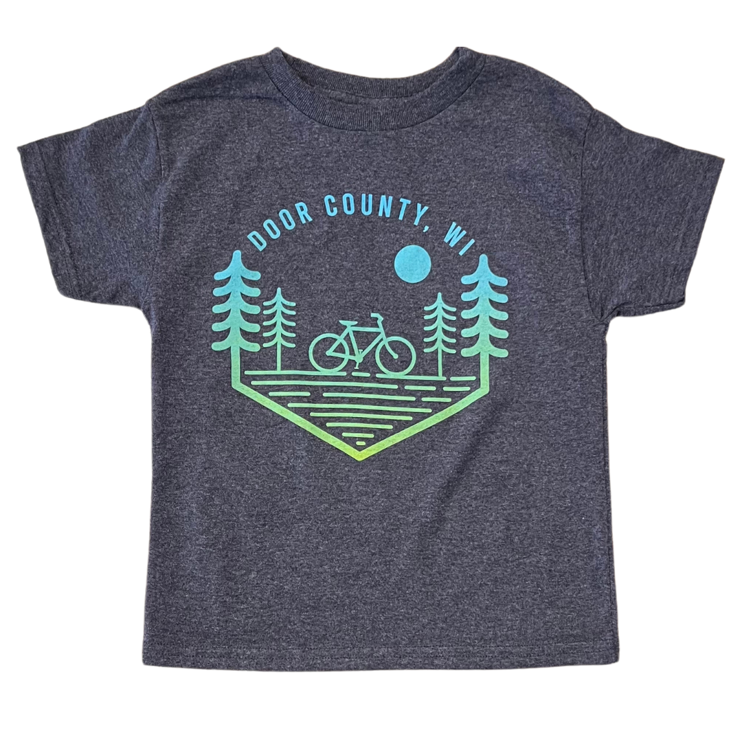 Mountain Bike Blend Door County Charcoal Youth T-shirt