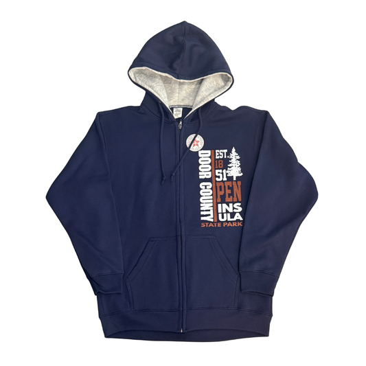 PSP Vertical Pine Navy Grey Zip Hood