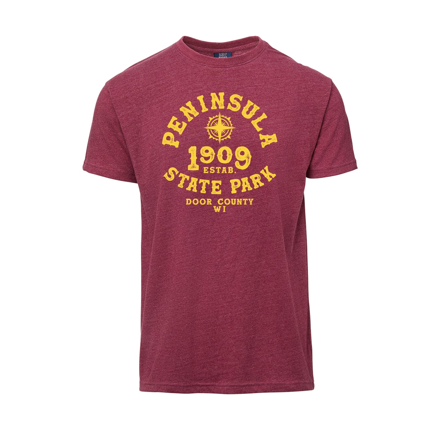 Peninsula Door County ESTD 1909 State Park Maroon Unisex Tee