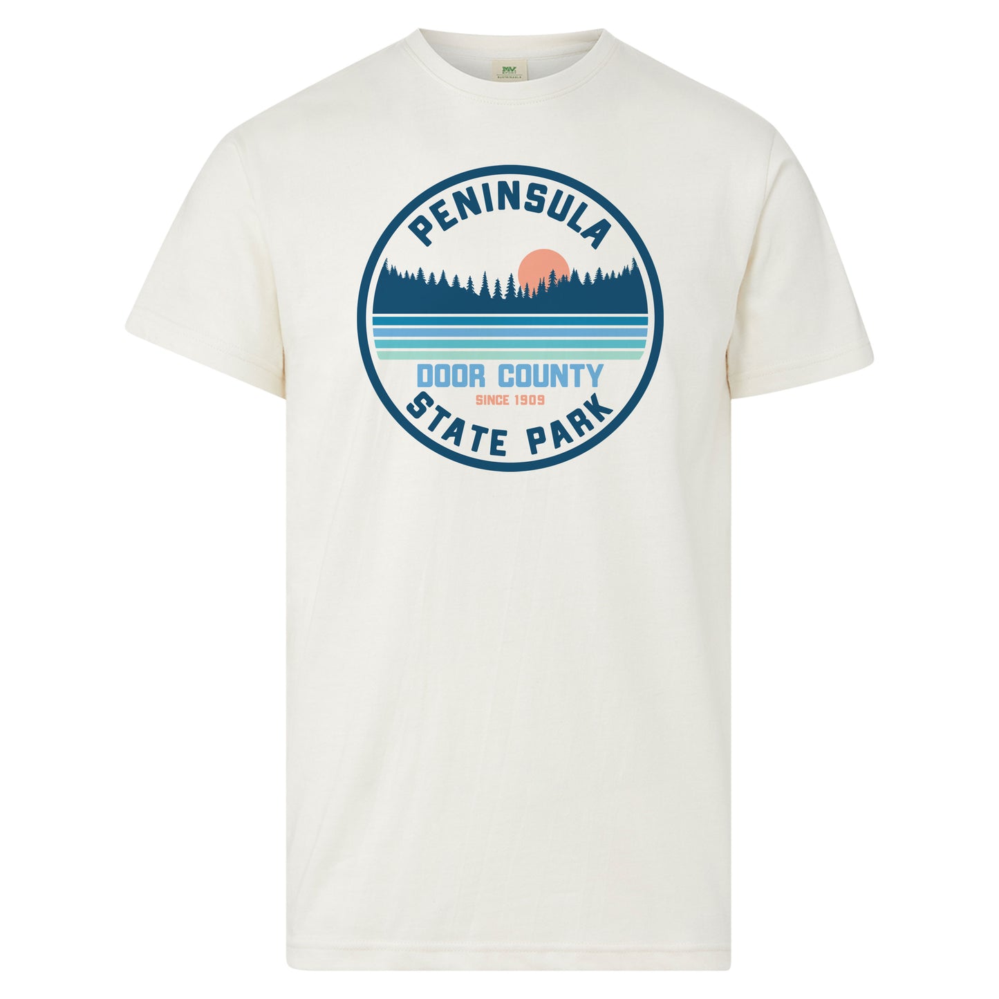 Peninsula Door County Since 1909 State Park Vintage White Unisex Tee