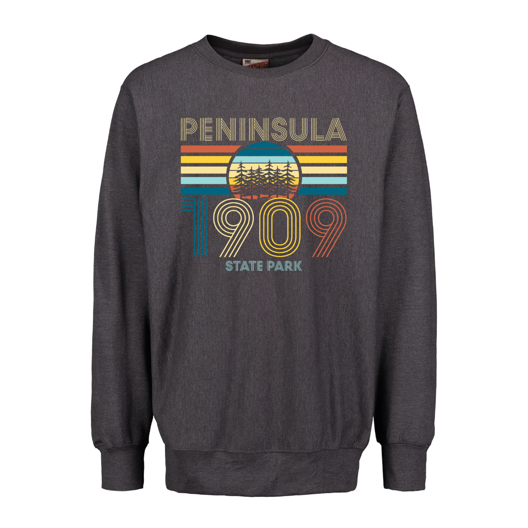 Peninsula State Park Retro Charcoal Unisex Crew