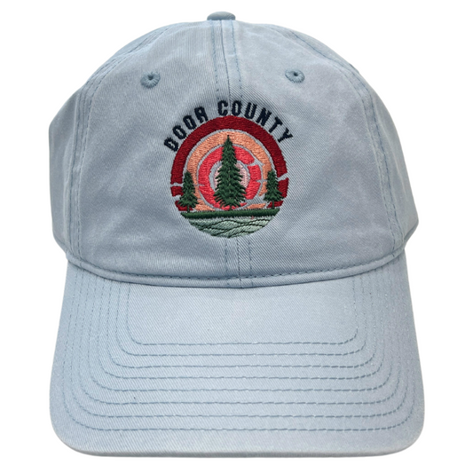 Door County Pines Circle Ball Cap Arctic Blue