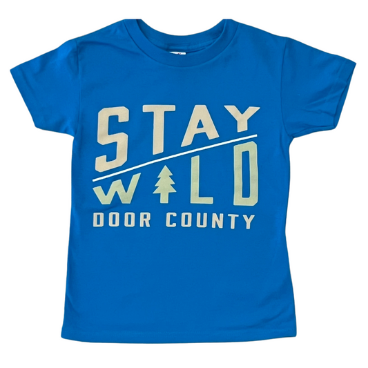 Stay Wild Door County Teal Youth T-shirt