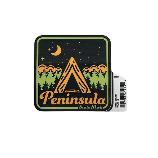 Sticker Peninsula State Park Tents Up
