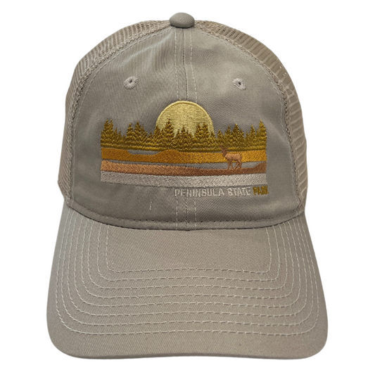 Sunset Deer Trees Peninsula State Park Ball Cap Atmosphere