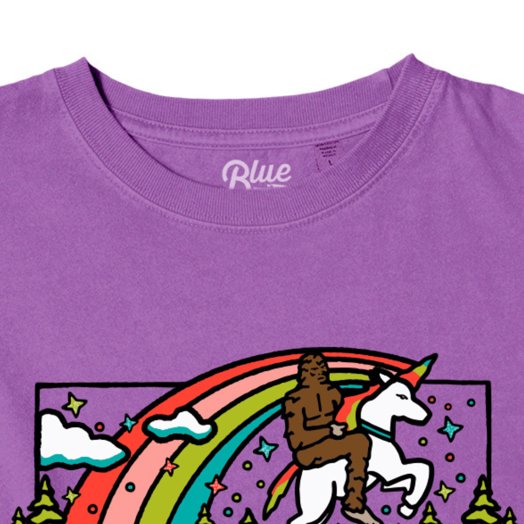 Dream Wild Door County Bigfoot Unicorn Electric Purple Youth T-shirt