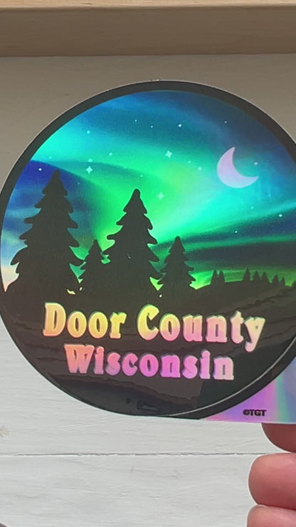 Holographic Sticker Door County Forest