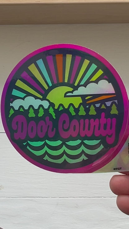 Holographic Sticker Door County Sunrays