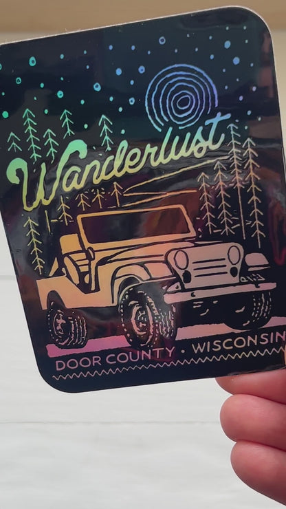 Holographic Sticker Door County Wanderlust